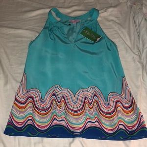 lilly pulitzer shorely blue rogan top